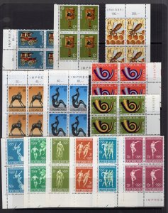 Luxembourg Mostly 1970's Group of Sets in Blocks of 4 MNH CV$130
