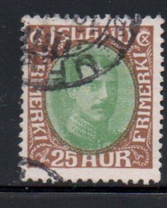 Iceland Sc 120 1920 25 au brown & green Christian X stamp used