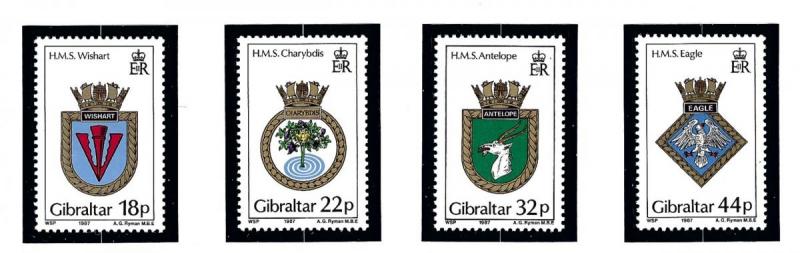 Gibraltar 501-04 MNH 1987 Royal Navy Ship Crests