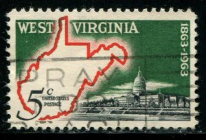 1232 US 5c West Virginia Statehood, used cv $.20