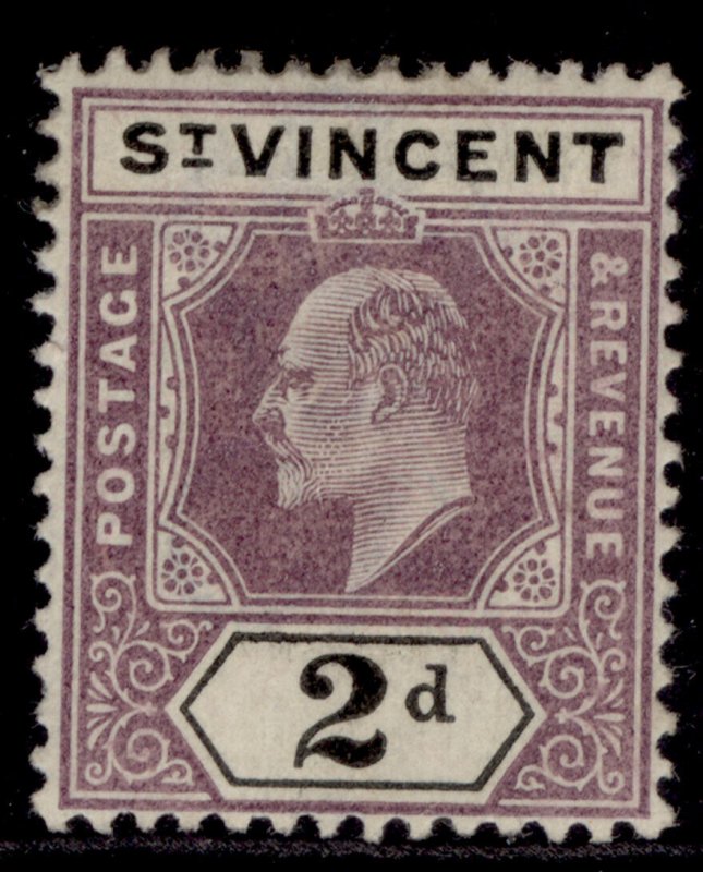 ST. VINCENT EDVII SG78, 2d dull purple & black, M MINT.