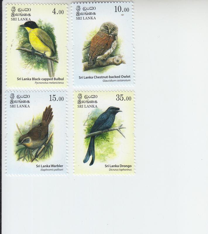 2017 Sri Lanka Endemic Birds (4) (Scott NA) MNH