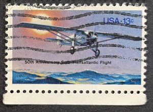 US #1710 Used F/VF 13c 50th Anniversary Solo Transatlantic Flight 1977 [G14.1.4]