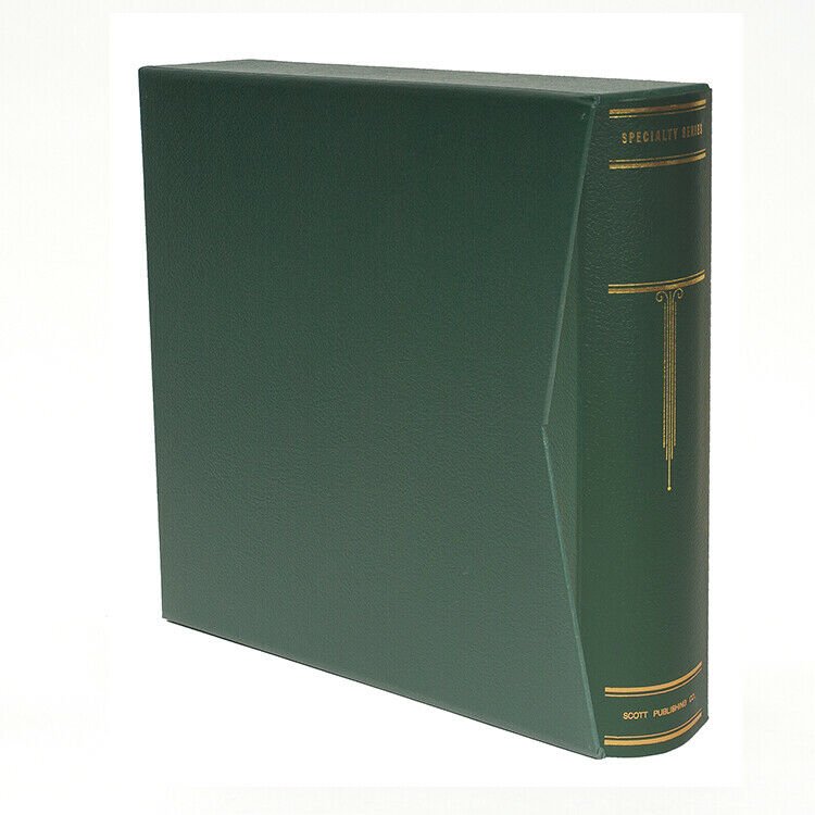 New Scott Specialty Stamp Collection 3 Green 2-Post Binder Album & Slipcase