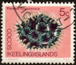 Cocos Islands 12 - Used - 5c Stony Coral (1969) +