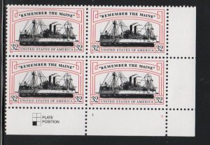 ALLYS STAMPS US Plate Block Scott #3192 32c Remember the Maine [4] MNH F/VF [STK