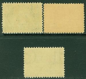 EDW1949SELL : USA 1907 Scott #328-30 Mint Never Hinged. Catalog $440.00.