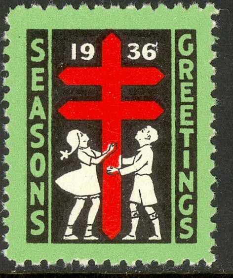 CANADA 1936 CHRISTMAS SEAL English Language Green No. 19 MNH