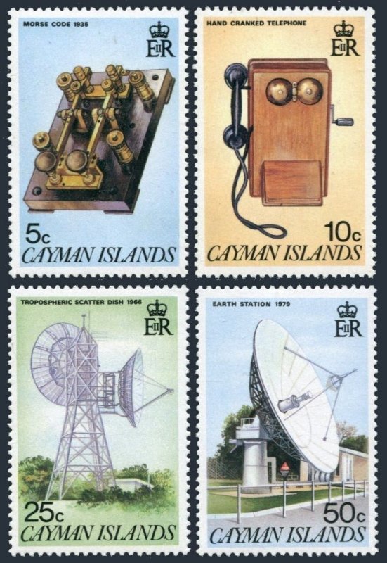 Cayman 547-550,MNH.Michel 557-560. Telecommunications 1985.Morse Code,Dish,