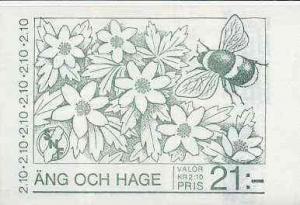 Booklet - Sweden 1987 Threatened Species of Meadows 21k b...