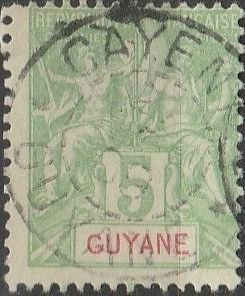 French Guiana , #36 Used , From 1892-1904