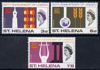 ST. HELENA - 1966 - U N E S C O - Perf 3v Set - Mint Never Hinged