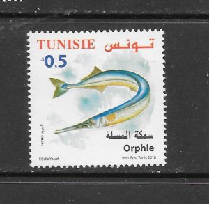 FISH - TUNISIA #1684 GARFISH MNH