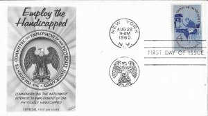 1960 FDC, #1155, 4c Employ the Handicapped, Fleetwood