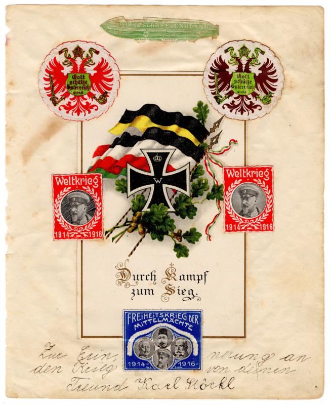 (I.B-CK) Austria Cinderella : Great War Patriotic Card & Seals