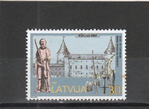 Latvia  Scott#  456  MNH  (1997 Riga Castle and Weapons)