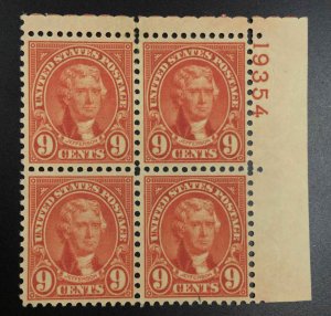 US STAMPS #641 PLATE BLOCK MINT OG NH LOT #99190