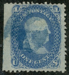 #86  Scott CV $775  #86 VF/XF JUMBO, lovely blue cancel, large margins,  SUPE...