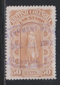 Canada, Revenue,  50c British Columbia Law Stamp (BCL11) Used