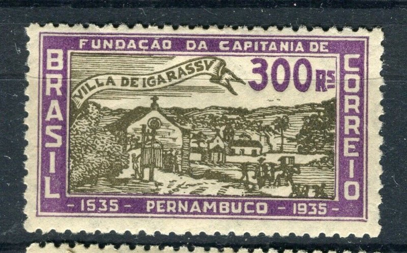 BRAZIL; 1935 early Pernambuco issue Mint hinged 300r. value