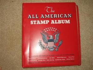 The All American Stamp Album. US and UN. 2 post binder. A...