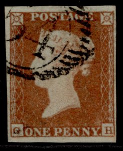 GB QV SG8, 1d red-brown, FINE USED. Cat £35.  GH 