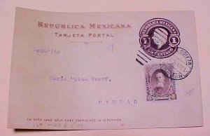 MEXICO FDC DF 1916 JUNE 1 CARD ONE CENT