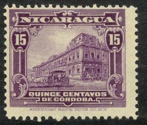 NICARAGUA 1914 15c National Palace Issue Sc 357 MH