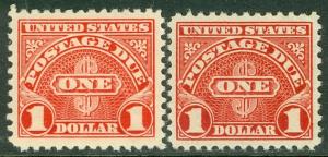 EDW1949SELL : USA 1930 Scott #J77, 77a Both shades. Perfectly centered & XF MNH