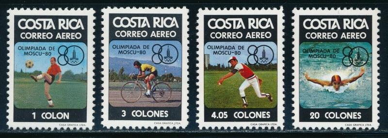 Costa Rica  - Moscow Olympic Games Sports Set MNH (1980)