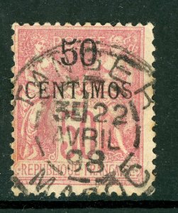 Morocco 1891 French Maroc 50¢/50¢ Scott #6 VFU I442