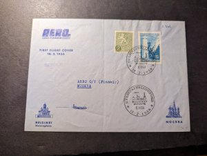 1956 Finland Airmail First Flight Cover FFC Helsinki to Moscow Russia