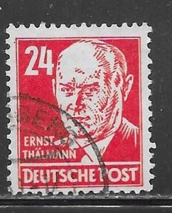 Germany Russian Zone 10N37: 24pf Ernst Thalmann, used, F-VF