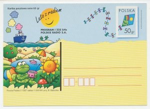 Postal stationery Poland 1997 Kite - Sunflower - Frog