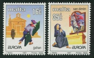 Malta 915-916, MNH. Mi 1012-1013. EUROPE CEPT-1997. Stories,Legends.White horse.