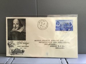 William Shakespeare   1964 Stanley Gibbons Virgin Islands   stamp cover R29317