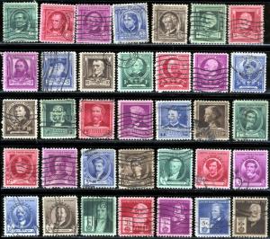 SC#859-93 Famous Americans (1940) Used