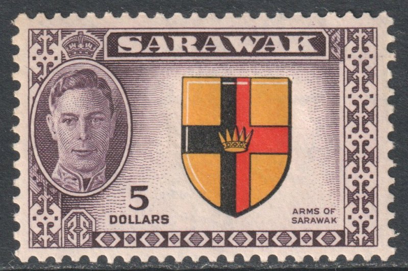 Sarawak Scott 194 - SG185, 1950 George VI $5 MH*