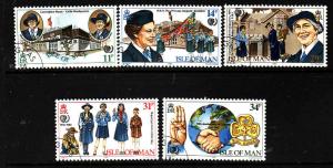 Isle of Man-Sc#276-80-used set-Girl Guides-1984-