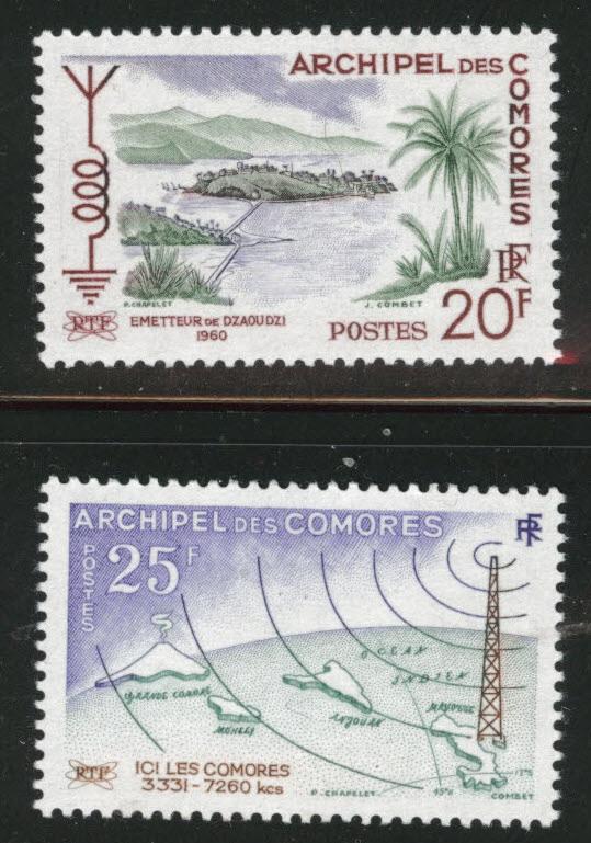 Comoro Islands Scott 46-47  MNH** 1960 radio wave set