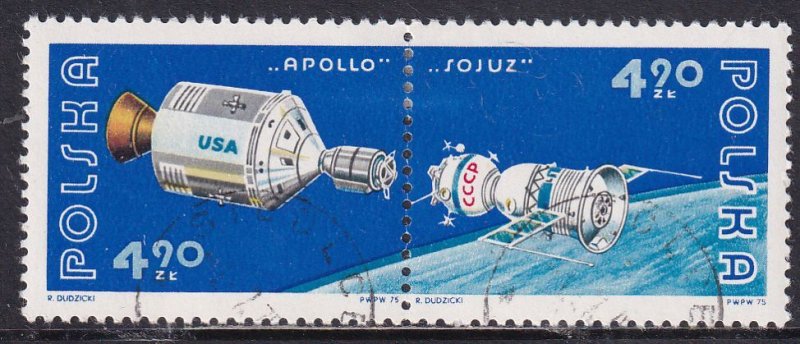 Poland 1975 Sc 2107b Apollo Soyuz Space Test Project Stamp CTO