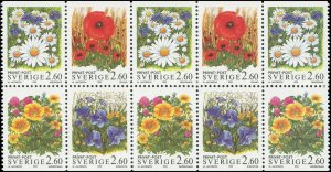 Sweden 1993 Sc 2013-2016 Flowers Bluebell Poppy Daisy Buttercup CV $11