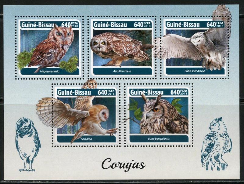 GUINEA BISSAU  2018 OWLS  SHEET MINT NH