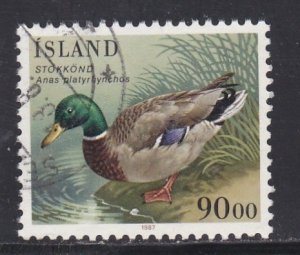 Iceland # 645, Birds, - Duck, Used, 1/3 Cat.
