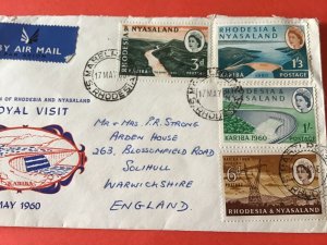 Rhodesia and Nyasaland 1960 Royal Visit Air Mail to England Stamp Cover R45714 