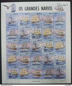 QW37 2013 GUINEA-BISSAU SAILING SHIPS TRANSPORT BIRDS #6718-22 ! UNIQUE SH MNH