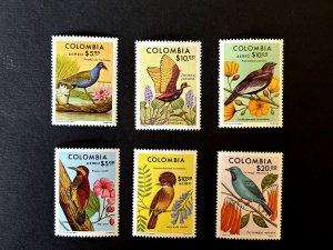 Colombia: 1977 Birds and Plants, MNH set