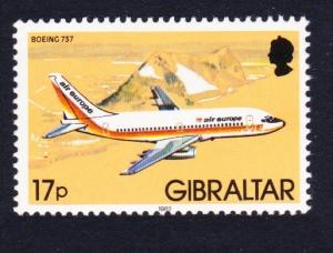 Gibraltar Boeing 737 1v 17p SG#468 SC#416