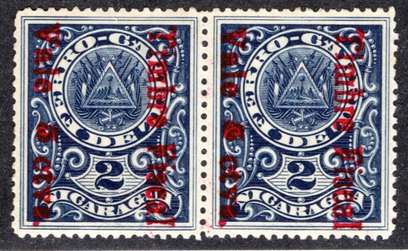 Nicaragua (Bluefields), RH33, H32- 15c on 5c, pos 3,4