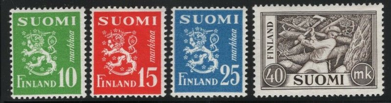 Finland 1952 Rampant Lion set Sc# 302-05 mint